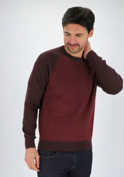 BOSS Dairon regular fit trui wolmengsel, heren trui middeldik O-hals, rood