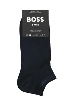 BOSS enkelsokken (2-pack), heren sneaker sokken katoen, donkerblauw