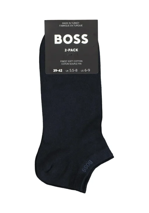 BOSS enkelsokken (2-pack), heren sneaker sokken katoen, donkerblauw