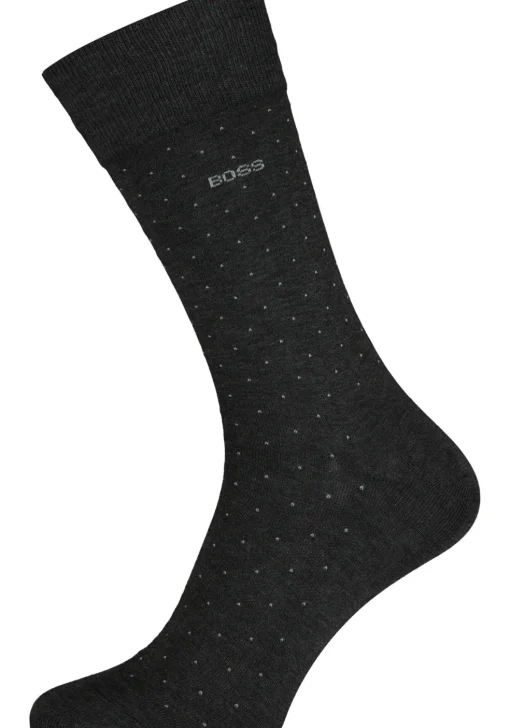 BOSS George Dots (1-pack), herensokken katoen, antraciet grijs gestipt