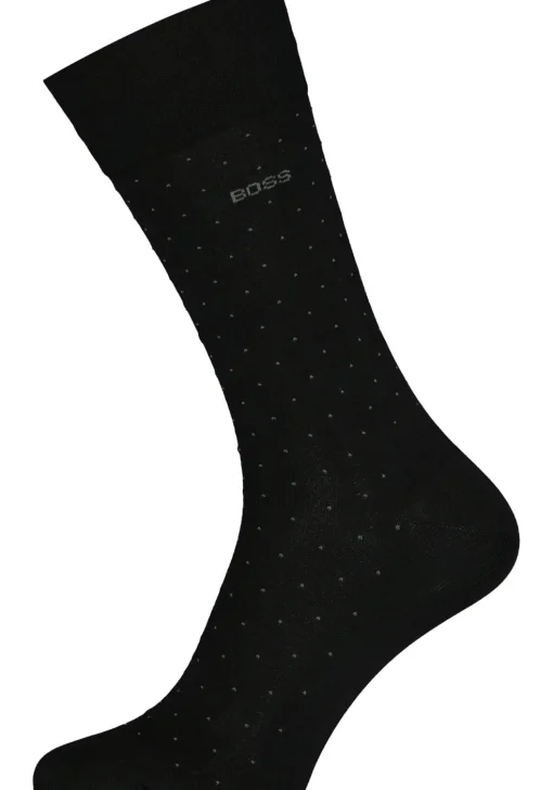 BOSS George Dots (1-pack), herensokken katoen, zwart gestipt