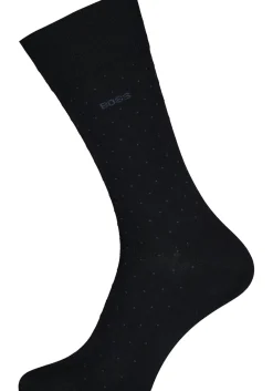 BOSS George Dots (1-pack), herensokken katoen, donkerblauw gestipt