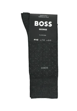 BOSS George Dots (1-pack), herensokken katoen, antraciet grijs gestipt
