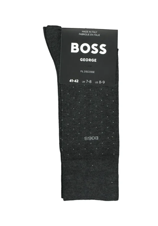 BOSS George Dots (1-pack), herensokken katoen, antraciet grijs gestipt