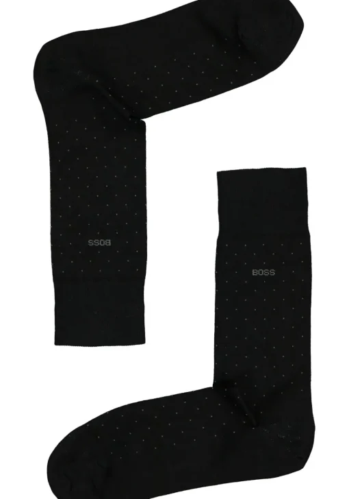 BOSS George Dots (1-pack), herensokken katoen, zwart gestipt
