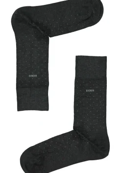 BOSS George Dots (1-pack), herensokken katoen, antraciet grijs gestipt