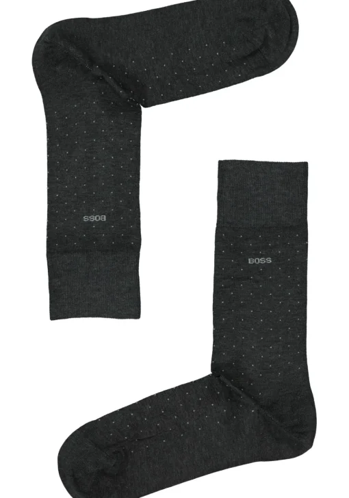 BOSS George Dots (1-pack), herensokken katoen, antraciet grijs gestipt