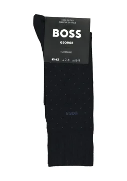 BOSS George Dots (1-pack), herensokken katoen, donkerblauw gestipt