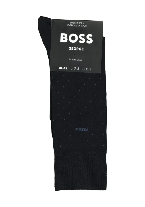 BOSS George Dots (1-pack), herensokken katoen, donkerblauw gestipt
