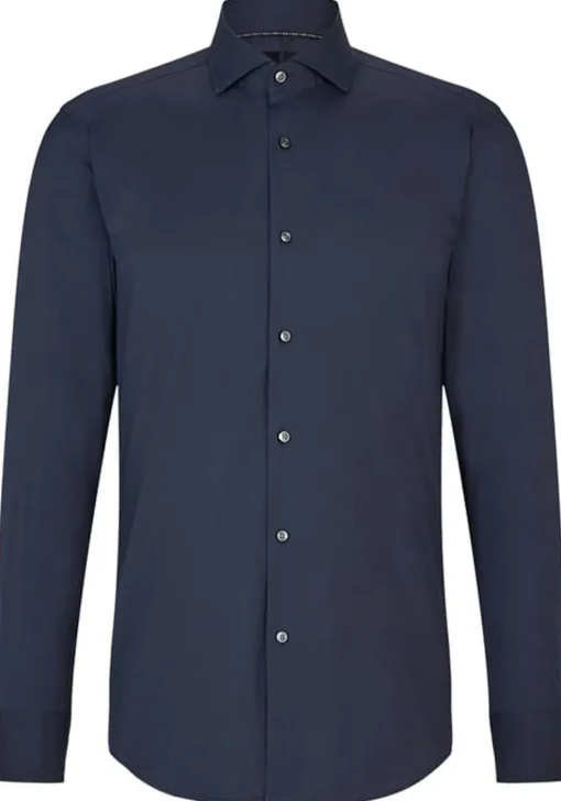BOSS Hank slim fit overhemd, popeline, blauw