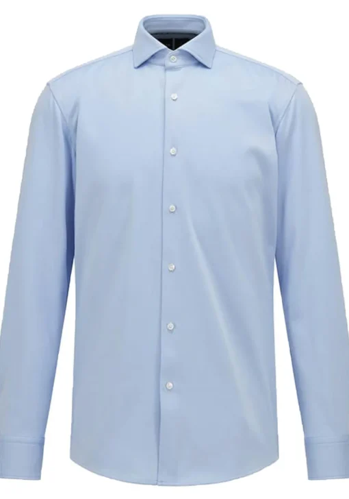 BOSS Hank slim fit overhemd, structuur, blauw