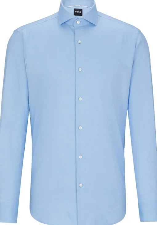 BOSS Hank slim fit overhemd, twill, blauw