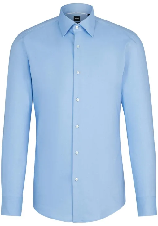 BOSS Hank slim fit overhemd, twill, blauw