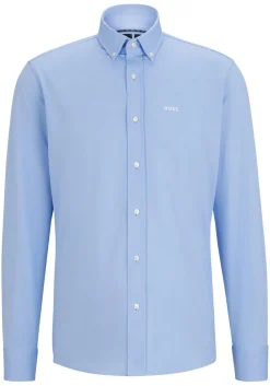 BOSS Joe regular fit overhemd, structuur, blauw