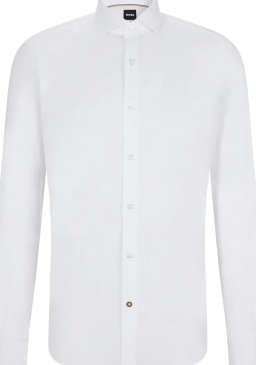 BOSS Joe regular fit overhemd, structuur, wit