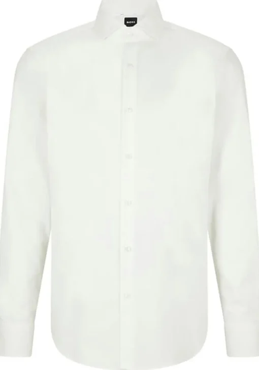 BOSS Joe regular fit overhemd, structuur, wit