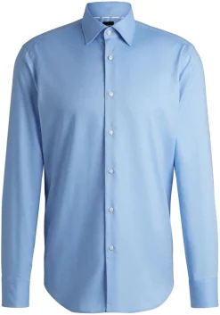 BOSS Joe regular fit overhemd, structuur, blauw