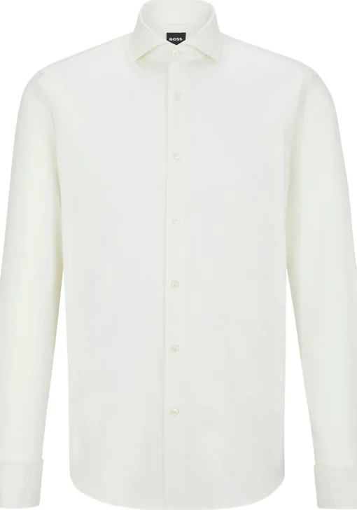 BOSS Joe regular fit smoking overhemd, twill, wit
