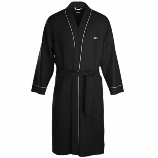 BOSS Kimono, heren ochtendjas (dun), zwart