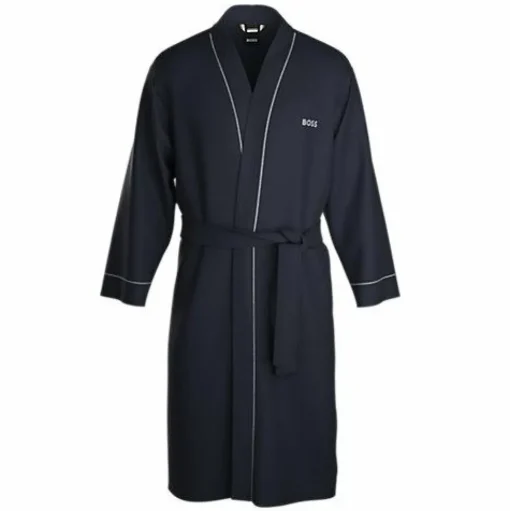 BOSS Kimono, heren ochtendjas (dun), donkerblauw