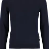 BOSS Leno heren trui wol, slim fit met O-hals, donkerblauw