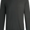 BOSS Leno slim fit trui wol, heren pullover middeldik O-hals, grijs