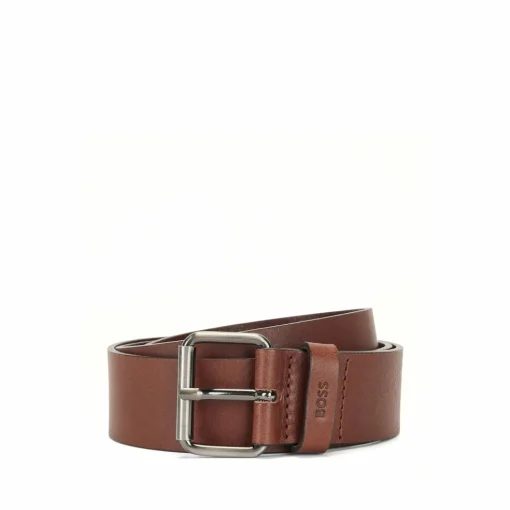 BOSS leren heren riem, donkerbruin