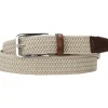 BOSS leren heren riem, licht beige