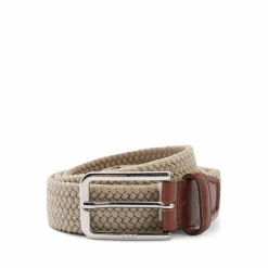 BOSS leren heren riem, licht beige
