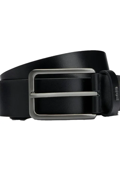 BOSS leren heren riem, zwart