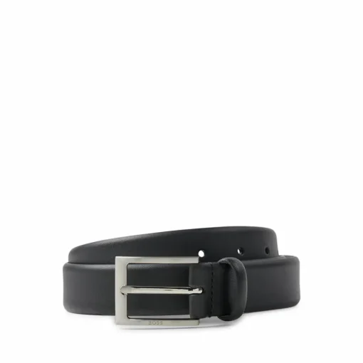 BOSS leren heren riem, zwart