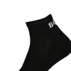 BOSS logo sportsokken (2-pack), heren enkelsokken, zwart