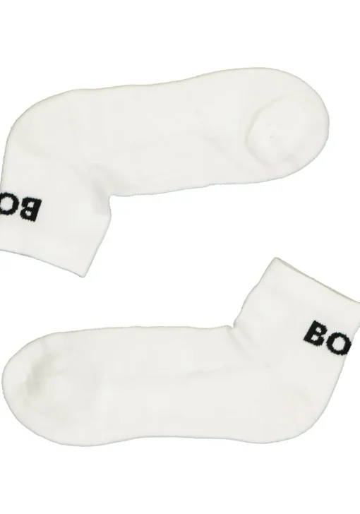 BOSS logo sportsokken (2-pack), heren enkelsokken, wit