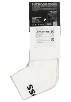 BOSS logo sportsokken (2-pack), heren enkelsokken, wit