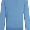 BOSS Pacas regular fit trui katoen, heren trui middeldik O-hals, kobalt blauw