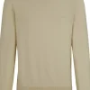 BOSS Pacas regular fit trui katoen, heren trui middeldik O-hals, licht beige