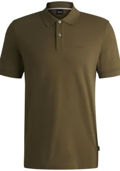 BOSS Pallas regular fit polo, pique, donkergroen