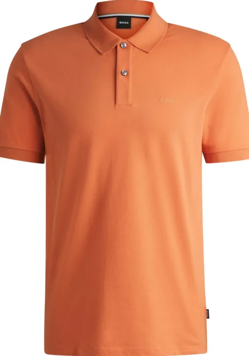 BOSS Pallas regular fit polo, pique, oranje