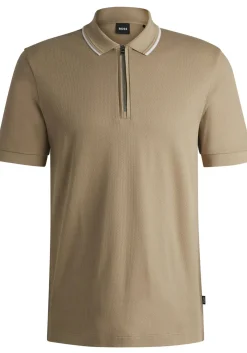 BOSS Paras regular fit heren polo, pique, licht beige