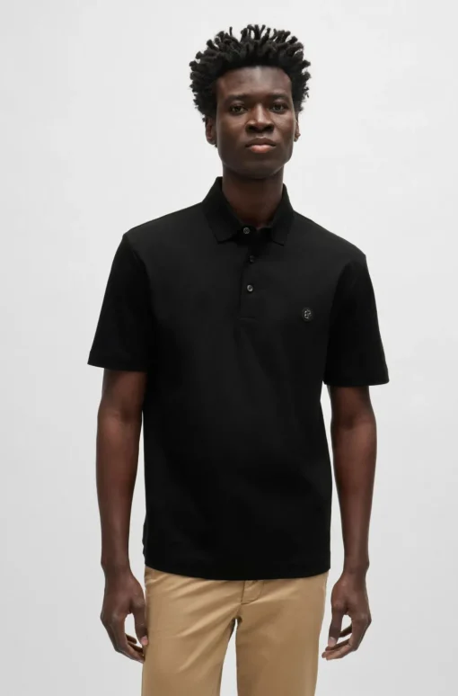BOSS Parris regular fit heren polo, pique, zwart