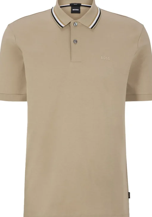 BOSS Penrose slim fit polo, jersey, beige