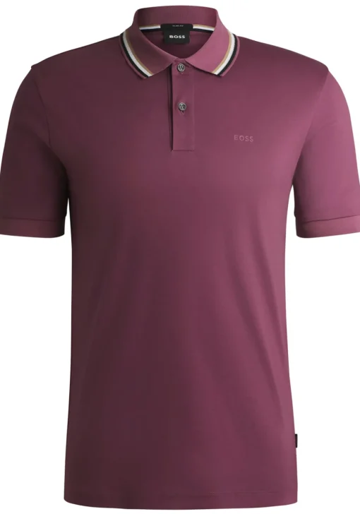 BOSS Penrose slim fit polo, jersey, paars