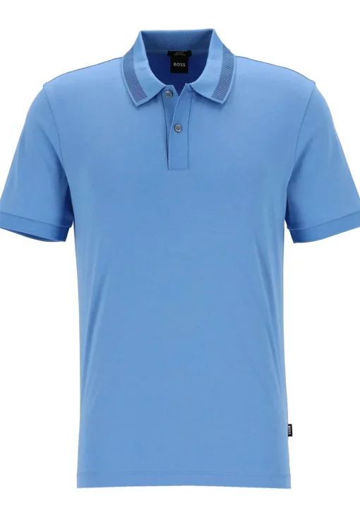 BOSS Phillipson slim fit heren polo, pique, kobalt blauw