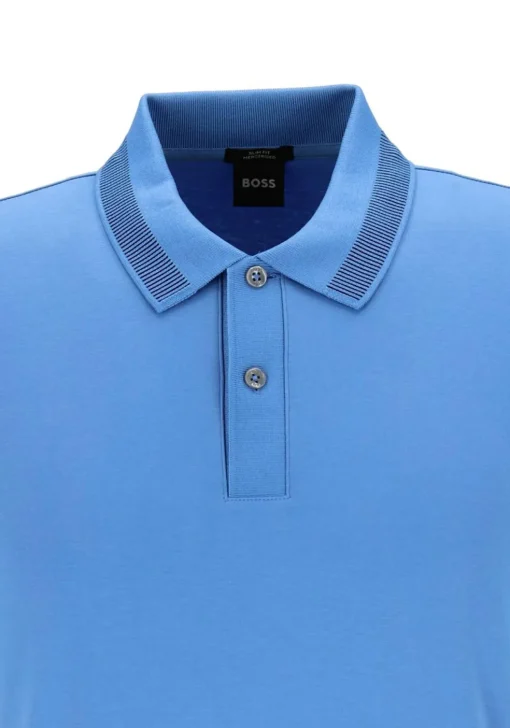 BOSS Phillipson slim fit heren polo, pique, kobalt blauw