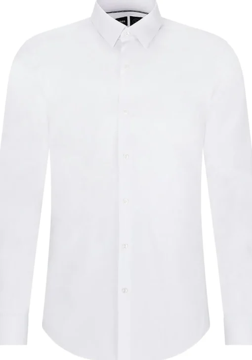 BOSS P-ray-s slim fit overhemd, popeline, wit