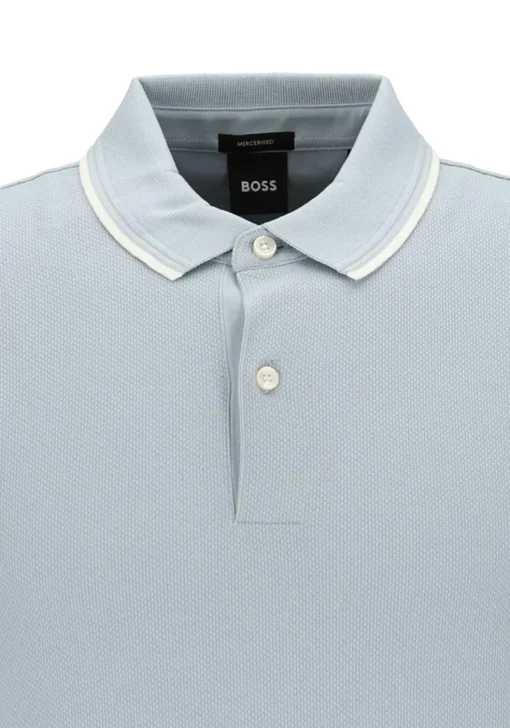 BOSS Prout regular fit heren polo, pique, lichtblauw