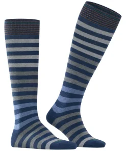 Burlington Blackpool heren kniekousen, blauw (dark blue mel.)