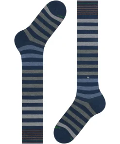 Burlington Blackpool heren kniekousen, blauw (dark blue mel.)