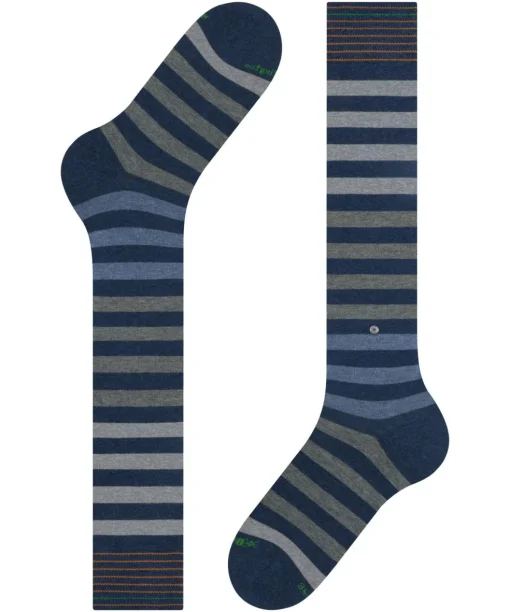Burlington Blackpool heren kniekousen, blauw (dark blue mel.)