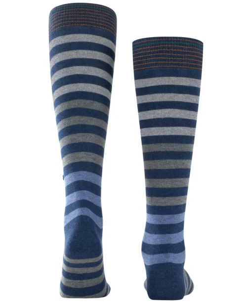 Burlington Blackpool heren kniekousen, blauw (dark blue mel.)